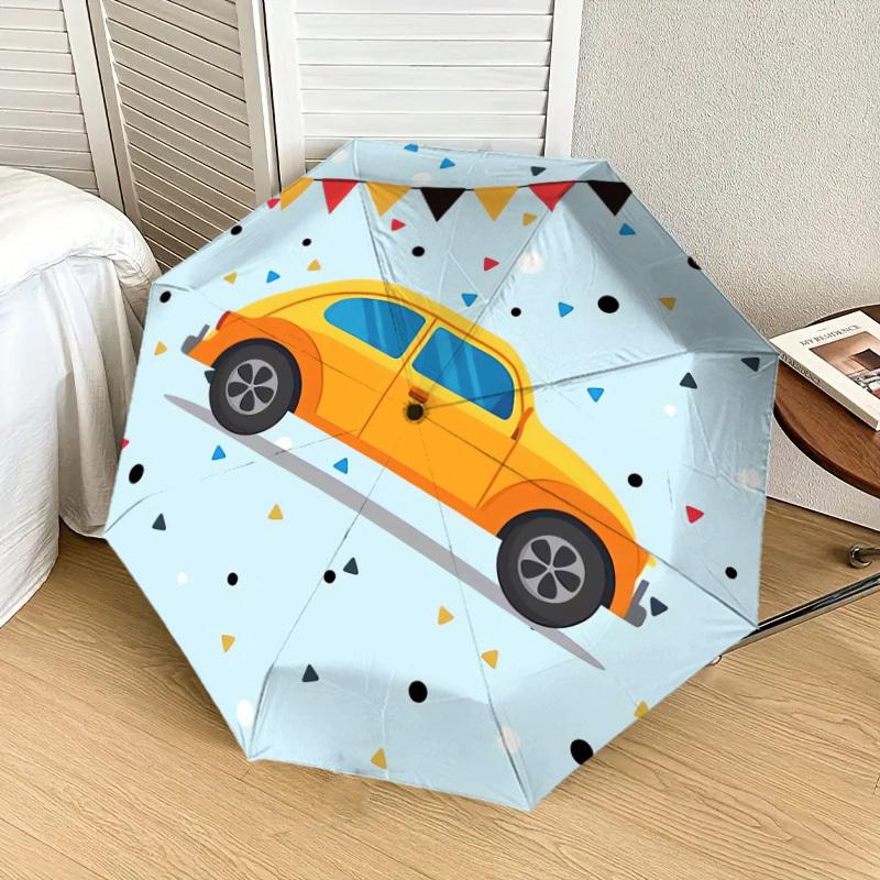 1 PZ auto, Ombrello Pieghevole Automatico Antivento Compatto da Viaggio con Motivo Celebrativo, Apertura/Chiusura Automatica, Regalo-75