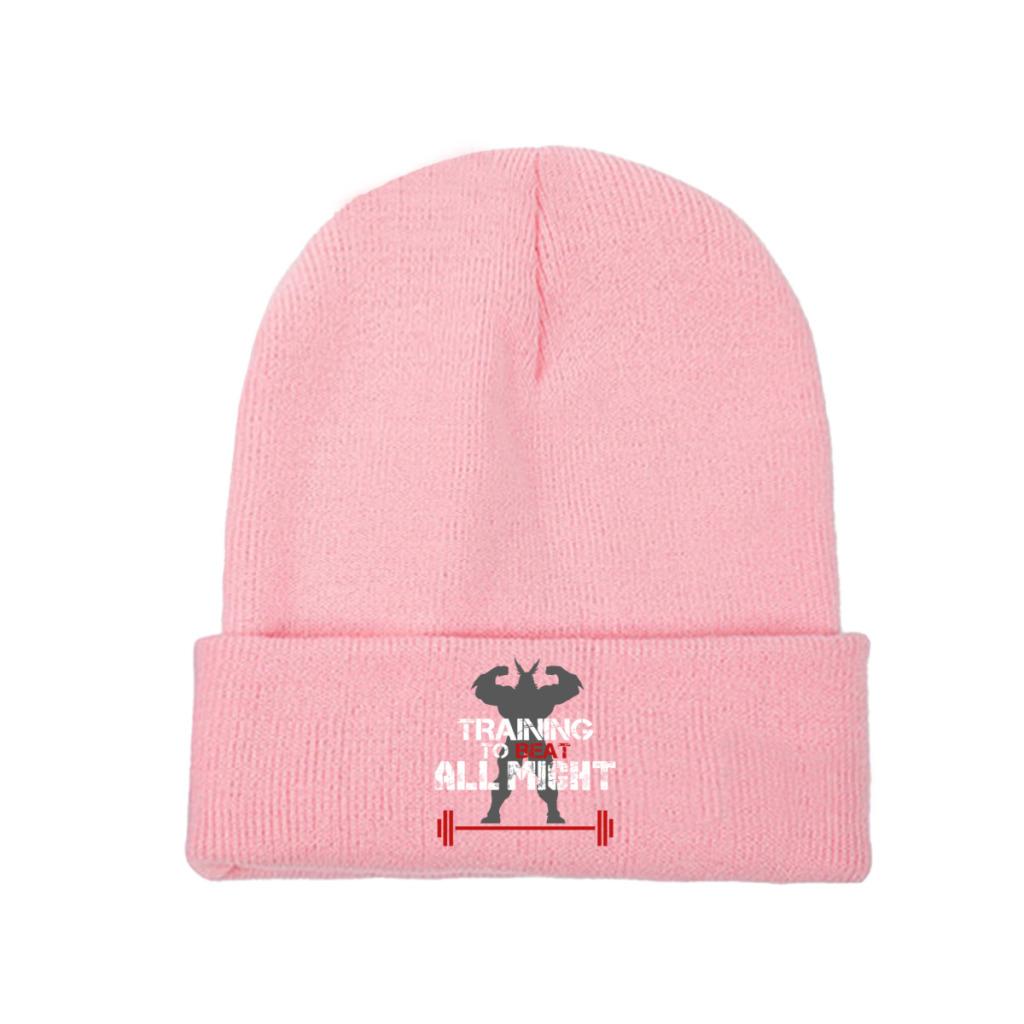 My Hero Academia Training To Beat All Might Knitted Hat for Women Unisex Beanies Winter Hat  Crochet Cap