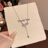 Fashion Jewelry Necklace Cubic Zirconia Sparkling Cubic Zirconia Necklace Butterfly Pendant Necklace Color-Retaining For Parties