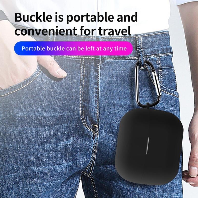 Silicone Cover with Carabiner Protective Wireless Charging Headphone Wireless Earphone Accessories for Buds 3 Men Women