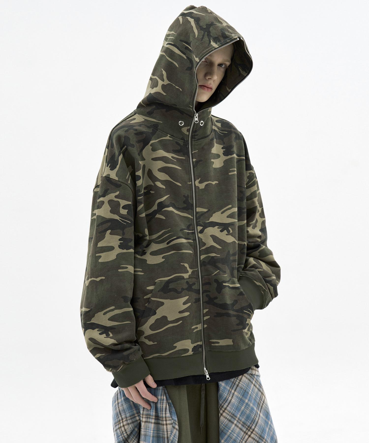 Takeasy Giant Fit Solid Zip-Up Hoodie