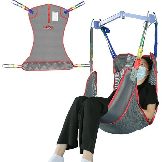 Universal Full Body Patient Lift Sling, Mesh Fabric Patient Sling Transfer and Bathing aids, 500lb Weight Capacity (Large) Small