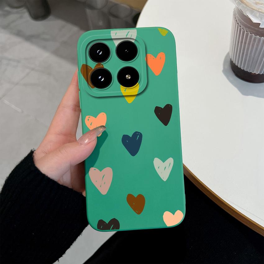 Multicolored Love Heart Patterns Phone Case For Xiaomi 17 15 15T 14T Pro Poco M7 M8 F7 F8 C71 C75 Shockproof Silicone Back Cover Shell For Xiaomi Capa