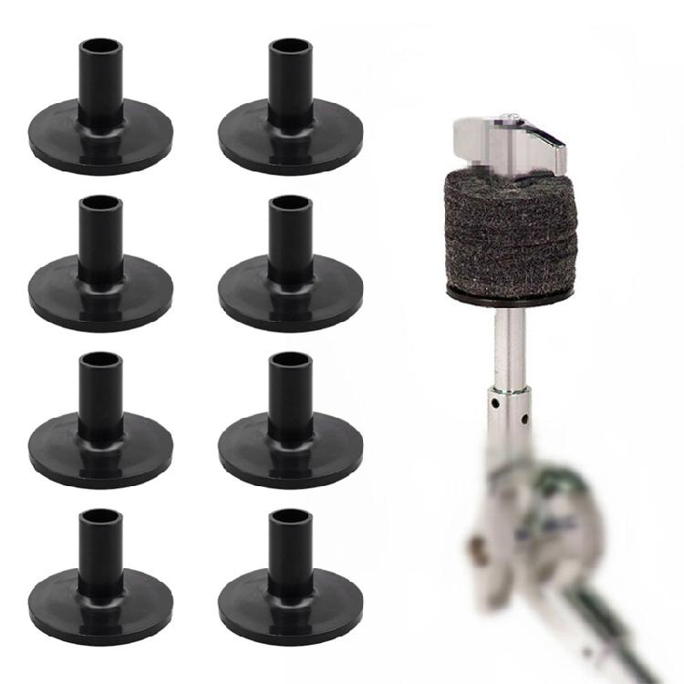 8 sztuk tulejek do talerzy plastikowe czarne długie tulejki do talerzy akcesorium do zestawu perkusyjnego