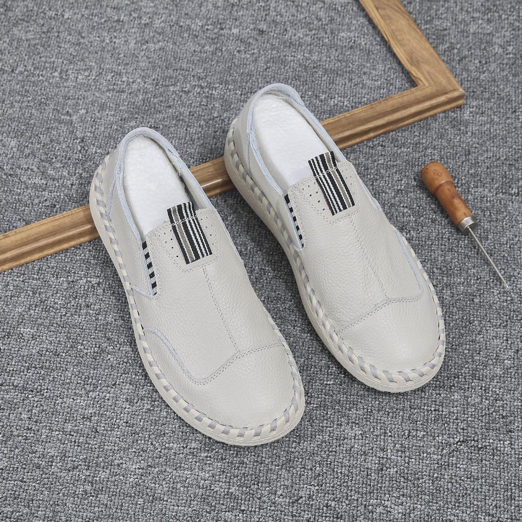Herr Casual Äkta Läder Slip-On Loafers: Mjukbottnade, halkfria körskor för vår och höst