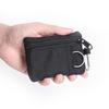 Compact Nylon Zipper Wallet W/ Key Ring, Durable Polyester, Mini Coin Purse & Card Holder, Black - Secure Travel & Casual Use