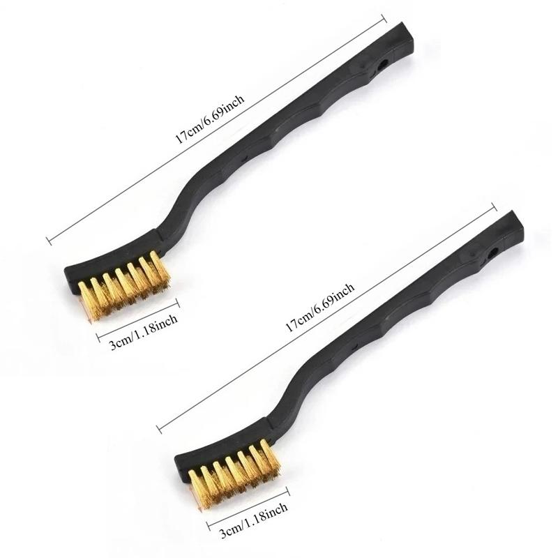 2 шт. Латунная проволочная щетка Стальная проволочная щетка Чистящие щетки для очистки сварочного шлака и удаления ржавчины Промышленная щетка