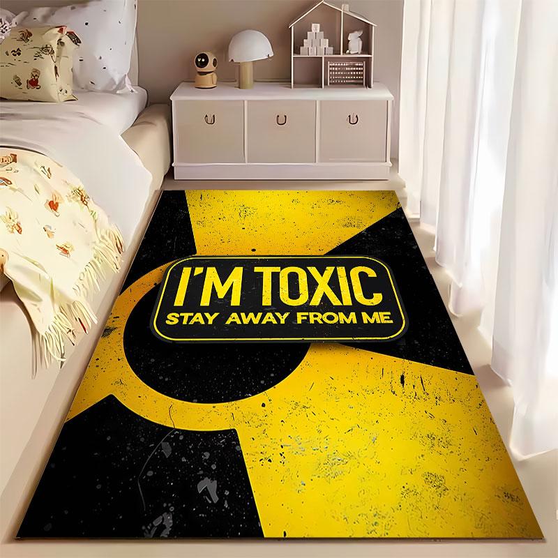 Toxic Warning Sign Carpet suitable as a non-slip mat for the living room or bedroom sofa