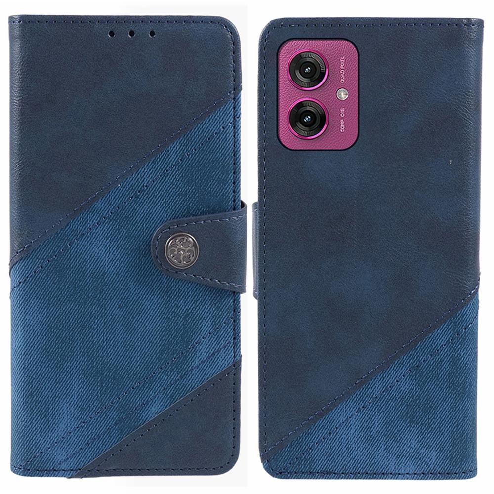 For Motorola Moto G55 5G Case Splicing Texture Leather Phone Cover Viewing Stand