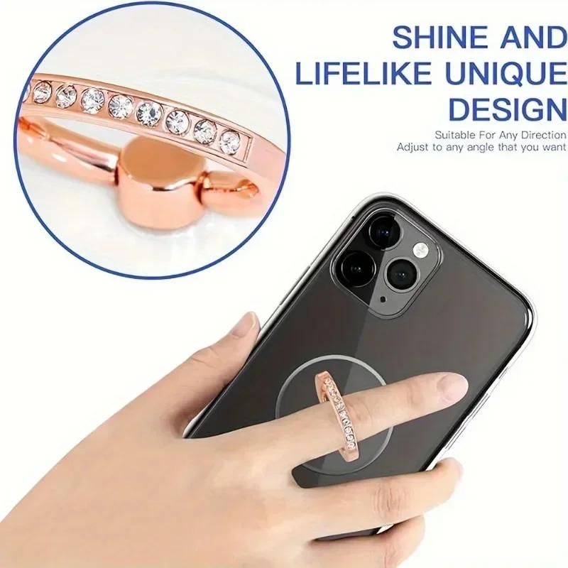 Transparent Circle Finger Ring Mobile Phone Holder Accessories Car Mount Universal Holder Cellphone Bracket for Men and Women