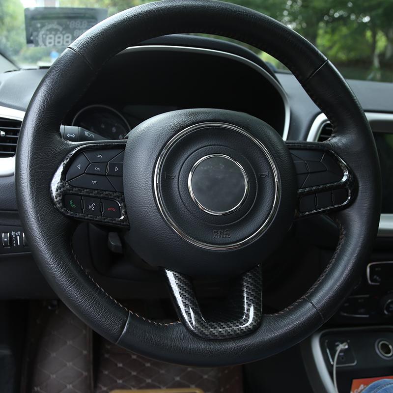 My Good Car ABS-Chrom-Lenkradabdeckungs-Zieraufkleber für Jeep Compass 2017 2018 Renegade 2015 2016 2017