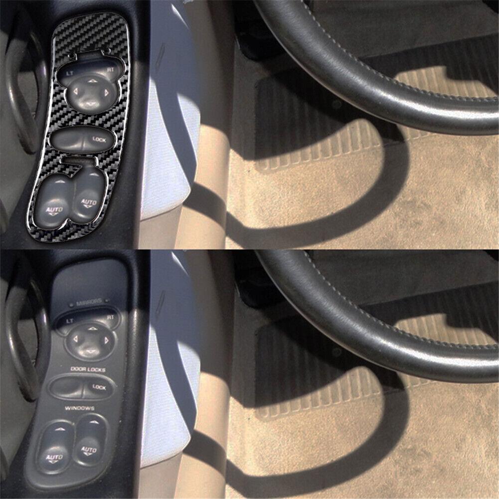 For Chevrolet Corvette C5 Carbon Fiber Window Lift Button Switch Control Trim