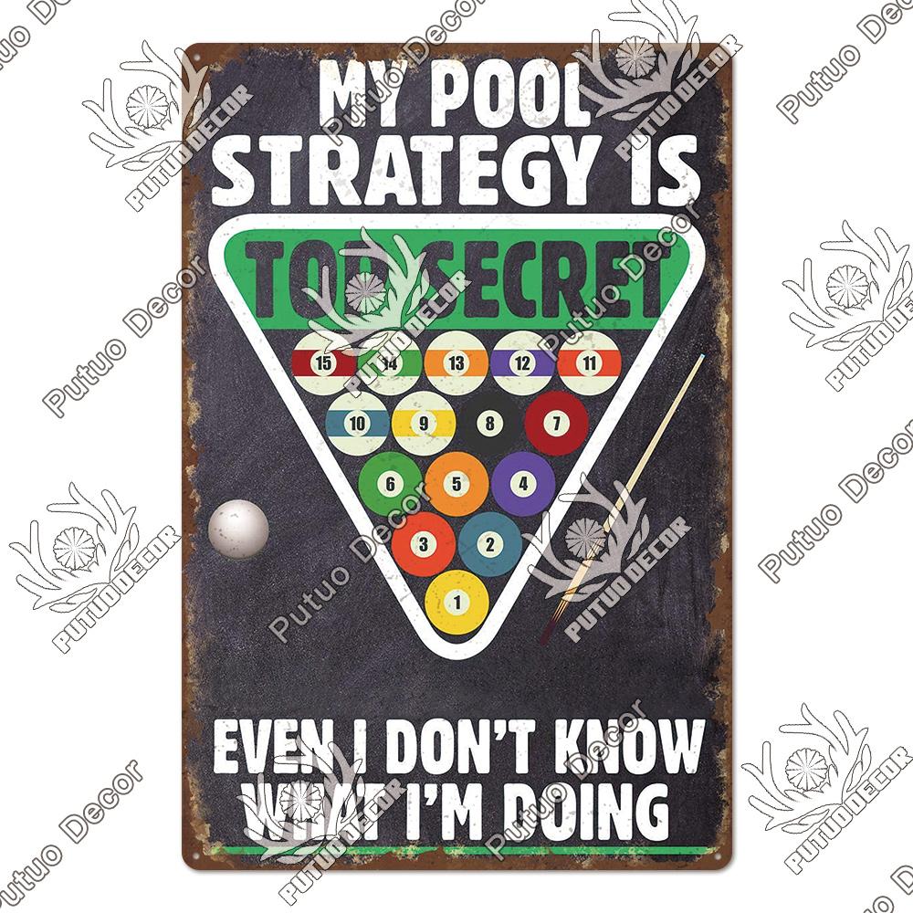 Putuo Decor Vintage Tin Sign Darts Game Metal Plaque Retro Posters for Garage Man Cave Room Home Wall Art Decorations