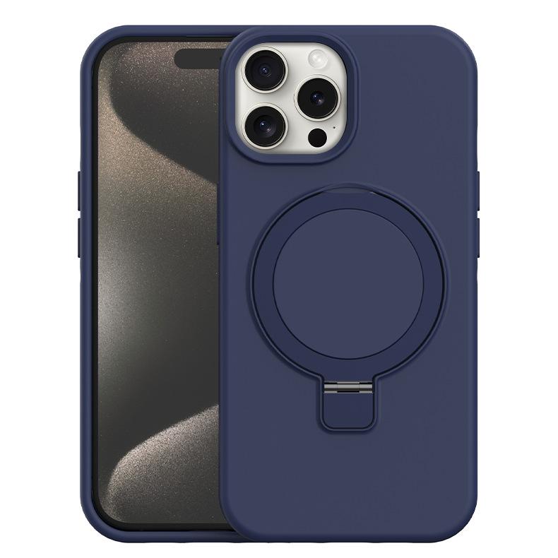 Applicable to iPhone16promax liquid silicone mobile phone case large hole Apple 15 all-inclusive anti-drop solid color mobile phone case