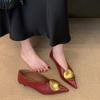 Luxury Women Heeled Shoes Pointed Toe Low Heels Designer Shoes Sexy Dress Fashion Woman Pumps