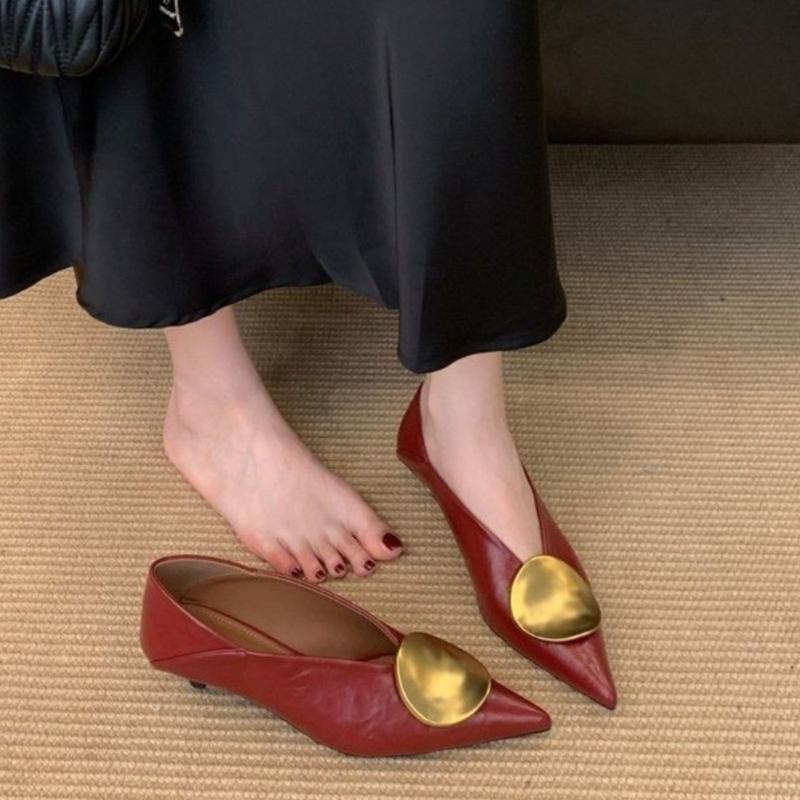 Luxury Women Heeled Shoes Pointed Toe Low Heels Designer Shoes Sexy Dress Fashion Woman Pumps