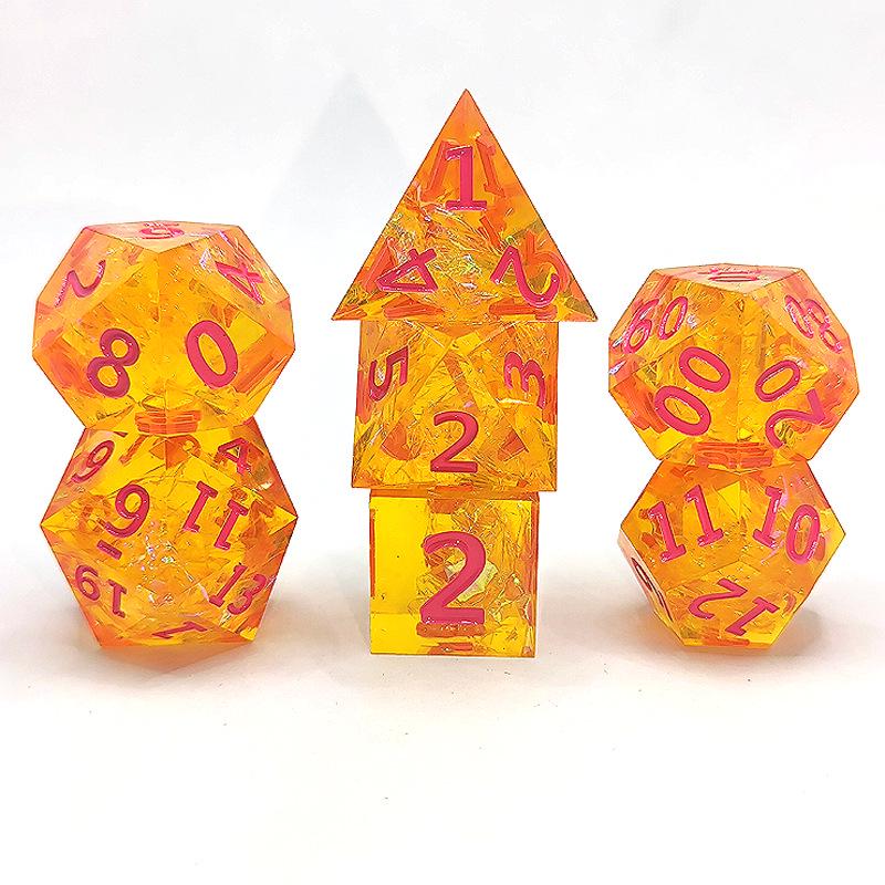 Sharp Resin Polyhedral Dice for Cthulhu, DND, and TRPG Board Games