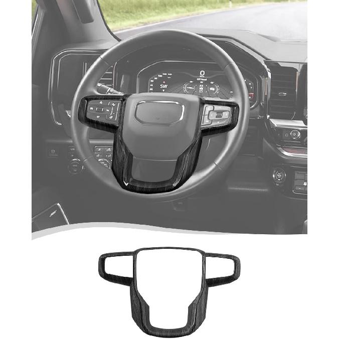 

Voodonala Carbon Fiber Steering Wheel Panel Trim Cover fit for GMC-Sierra 1500 2019-2025 & GMC-Sierra 2500HD/3500HD 2020-2024, for GMC-Yukon Black Wood Grain