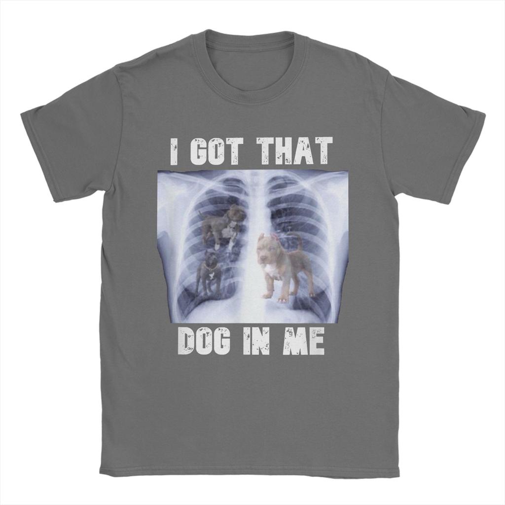 Ich habe diesen Hund in mir Röntgen Meme T-Shirts für Männer Baumwolle Humorvolle T-Shirts O-Ausschnitt T-Shirts Kurzarm Kleidung Übergröße