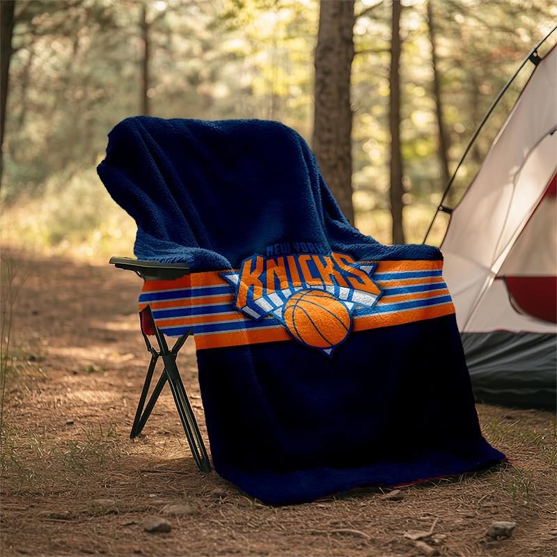 1 Stück New York Knicks Thema Decke - Digitaldruck, Polyester, Gemütlich für alle Jahreszeiten, Perfekt für draußen und Reisen