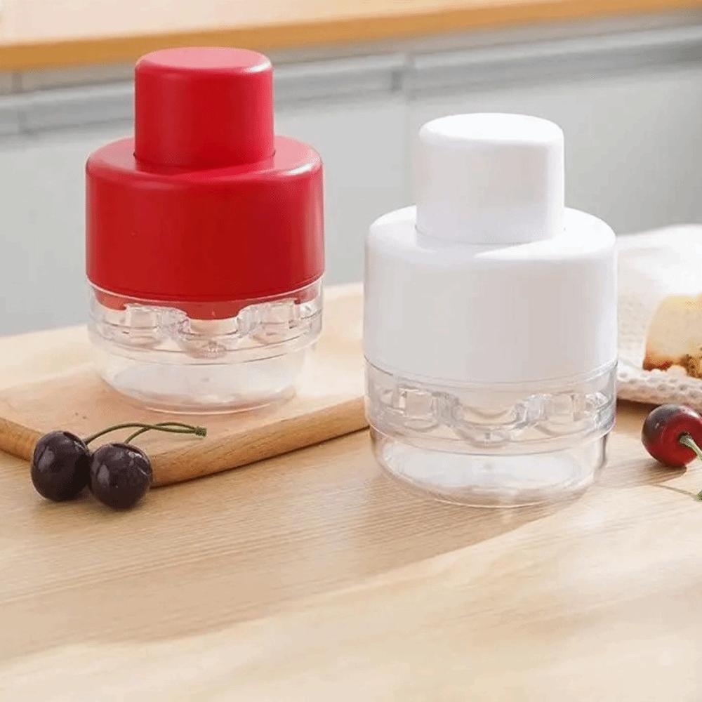 New with 7 Holes Seed Squeeze Tool Easy-Press Plastic Fruit Corer Transparent Cherry Olive Pits Tools