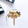 1Pcs Congrats Cake Topper Happy Graduation Gold Black Acrylic Cake Toppers College Celebration Party Decorations