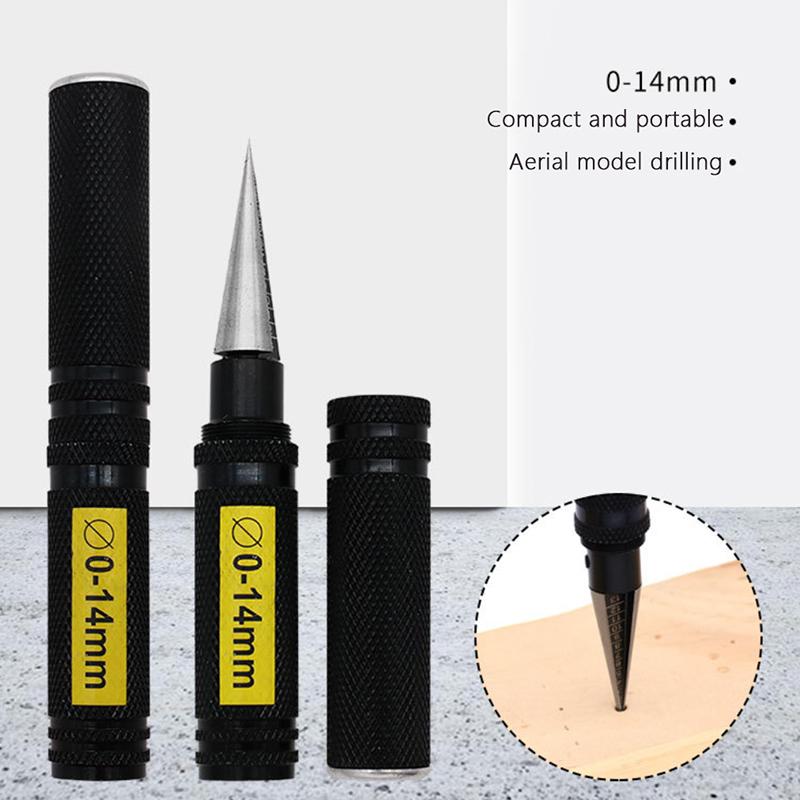 Steel Wood Manual Expanding Core Drill Reamer Positioning Hole Opener Center Punch Reaming Knife Model Tool 0-14Mm Hole Opener