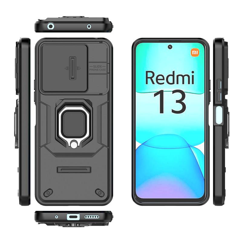 For Xiaomi Poco M6 4G Case Slide Camera Len Phone Cases For Xiaomi Poco M6 4G Shockproof Armor TPU PC Cover Xiaomi Poco M6 4G