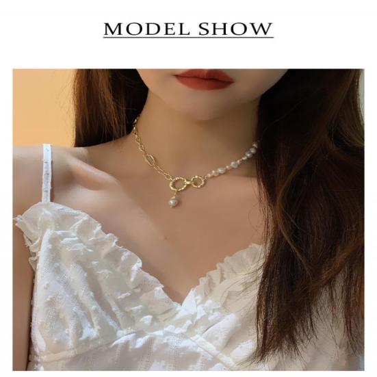 

Нишевое дизайнерское винтажное ожерелье из натурального жемчуга в стиле барокко