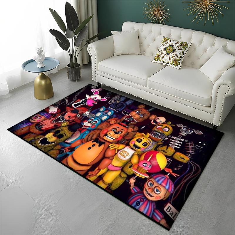 Klasyczny dywanik F-FNAF Horror Game Freddy do pokoju zabaw, sypialni, salonu, na sofę, dekoracja domu, dywanik dla dzieci, antypoślizgowa mata podłogowa