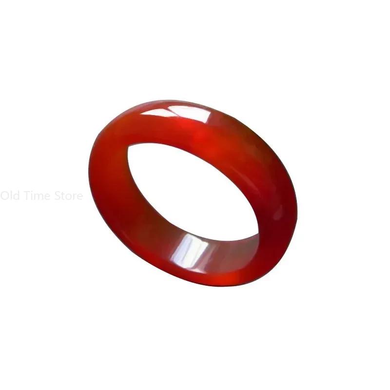 

1 шт. Кольцо из натурального халцедона агата, Кольцо из высоколедяного нефрита для женской моды, Модная бижутерия, Подарок для пары 16-18mm