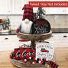 Festive Christmas Tiered Tray Decor Santa Wood Sign Gnome Santa for Holiday Table Centerpiece for New Year Home Tabletop
