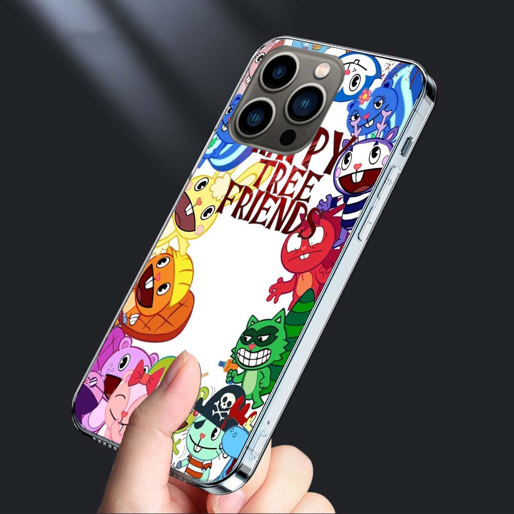 Happy Tree Friends Phone Case For Iphone 16E 15 Pro 14 Plus 17E 16 17 Pro Max Air 11 12 13 Mini Shockproof Capa Cute Cover TP