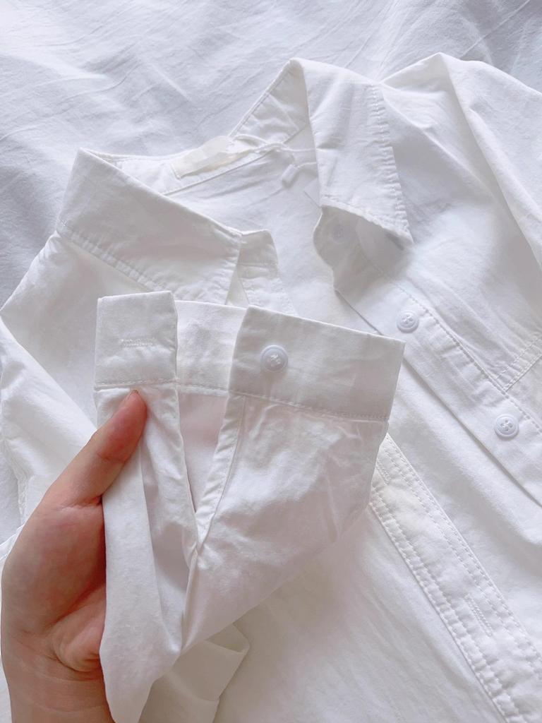 Blue Pure Cotton Women's Shirt, Unique Loose Commuter Design for Early Spring & Autumn 2026.