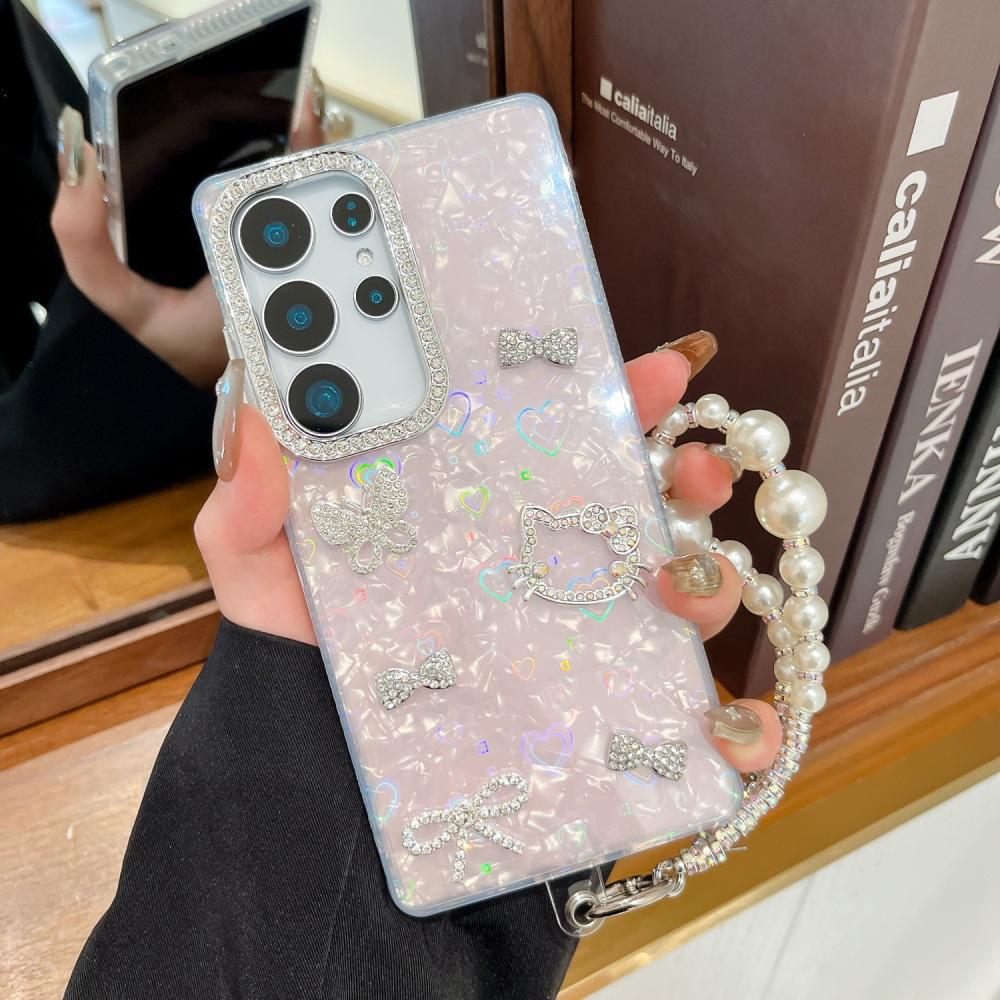 Laser Shell Pattern Bow Mobile Phone Case Is Suitable for Apple 17/16PRO Creative Cartoon iPhone15 All-inclusive 14.