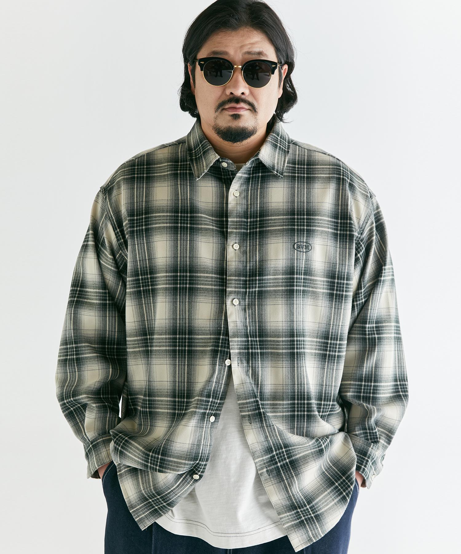 Buboom [Big Size] Bvm Oversized Check Shirt Deep Green 3_Xxxl(125~135)