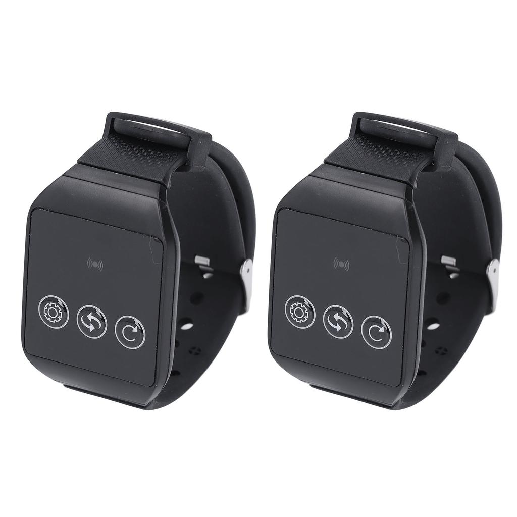 Wireless Restaurant Service Calling System 2 Watch Receiver and 1 Button Pagers Wireless Calling