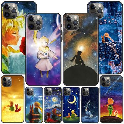 Little Prince Anime kosminis dėklas Apple iPhone 14 11 13 12 Pro Max Xr 7 8 Se 2020 Xs 6 6s Plus 5 5s juodas silikoninis telefono dangtelis