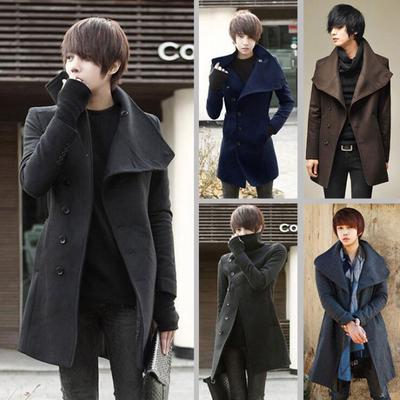 Fashion Mens Autumn Winter Print Zipper Jacket Long Sleeve Coat Top Mens Trench Coat Raincoat with Hood