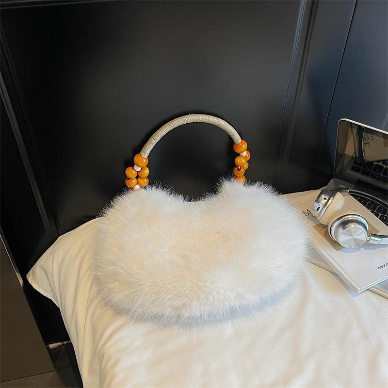 Autumn Winter Women's Plush Handbag Shoulder Underarm Bag