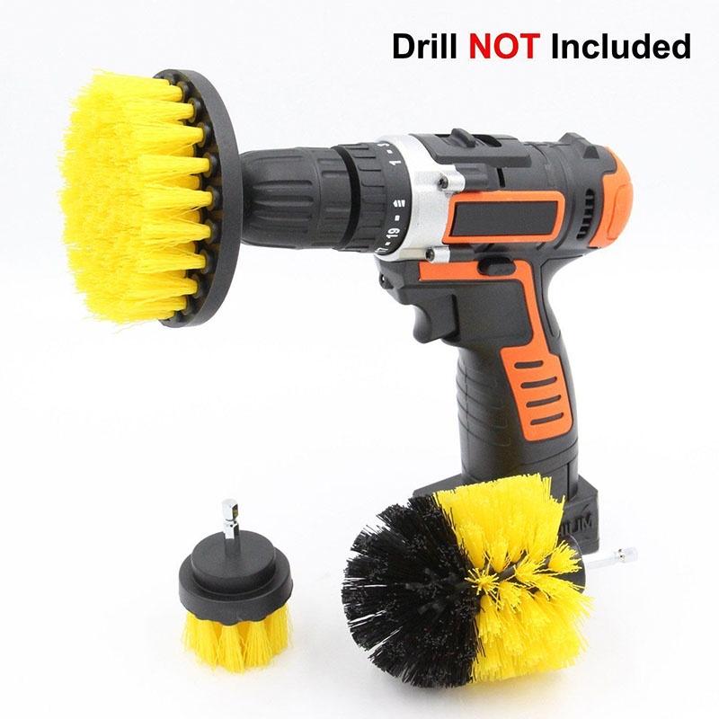 Premium 360 Grad Turbo Power Scrub Badezimmer Bodenfliesen Reinigungsbürsten-Set für Bohrer-Set