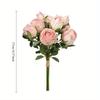 1Pc Multicolor Plastic 6-Stem Retro Burnt Edge Roses, Suitable for Wedding Party Decoration Home Decoration Potted Ornaments