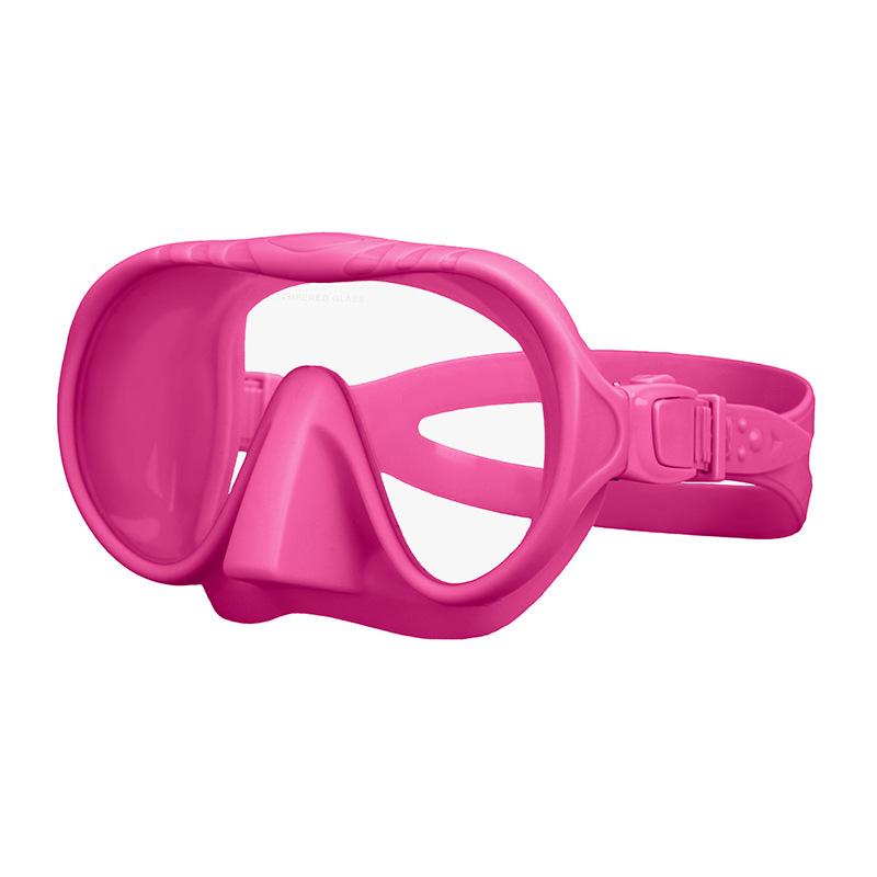 Adult Low Capacity Liquid Silicone Tempered Glass Lenses Frameless Diving Goggles Model AM1000 for Snorkeling Scuba Free Diving Adult коричневый