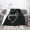 Feminist Heart L | Black Blanket For Sofa Bed Travel Big Large Word Feminist Embroidery Heart Heart Shaped Cute