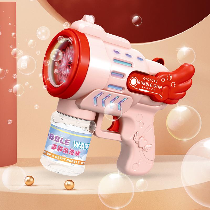 New Electric Automatic Light Bubble Machine Bubbles Gun Summer Beach Bath Outdoor Game Fantasy Toys for Children Kids Gift