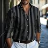 Chemise à rayures verticales à manches longues pour homme, Chemise à col ajusté, Chemise tendance Business Casual pour homme