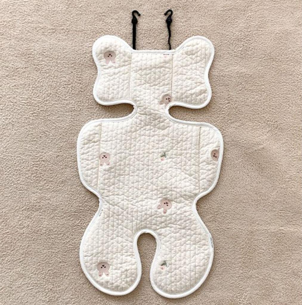 Soft Baby Stroller Seat Cushion Breathable Pure Cotton Infant Car Seat Head Neck Body Support Thin