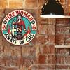 Fire Woman Female Firefighter Round Metal Wall Art Sign, Aluminum Decor For Home Room