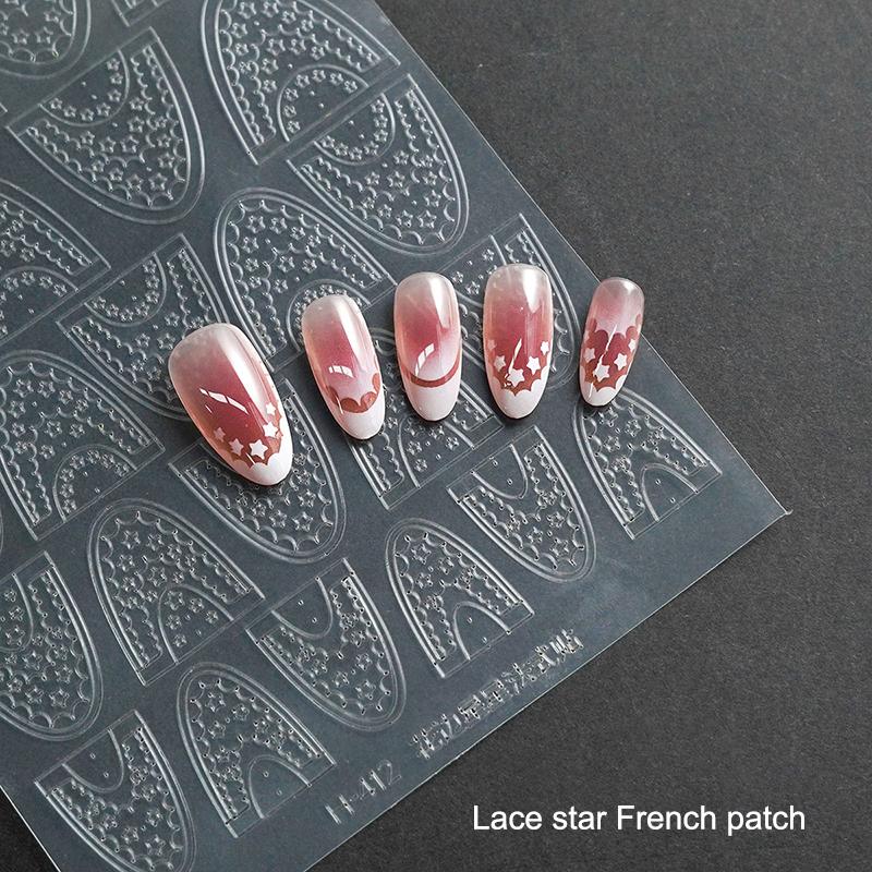Flocon de neige creux transparent Feux d'artifice Cheval Autocollants pour ongles Pochoir aérographe Année du Cheval Série Nouvel An Décoration Autocollant pour ongles