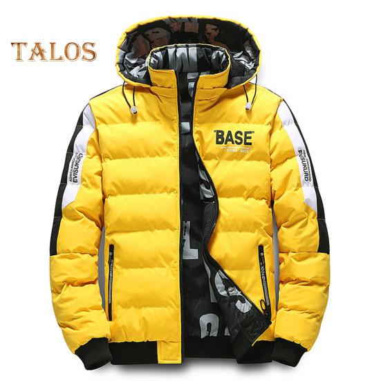 Winter Men Cotton Jacket with Detachable Hood Reversible Zipper Pocket Thickened Windproof Warm Regular Fit Male Casual Cotton Coat Top